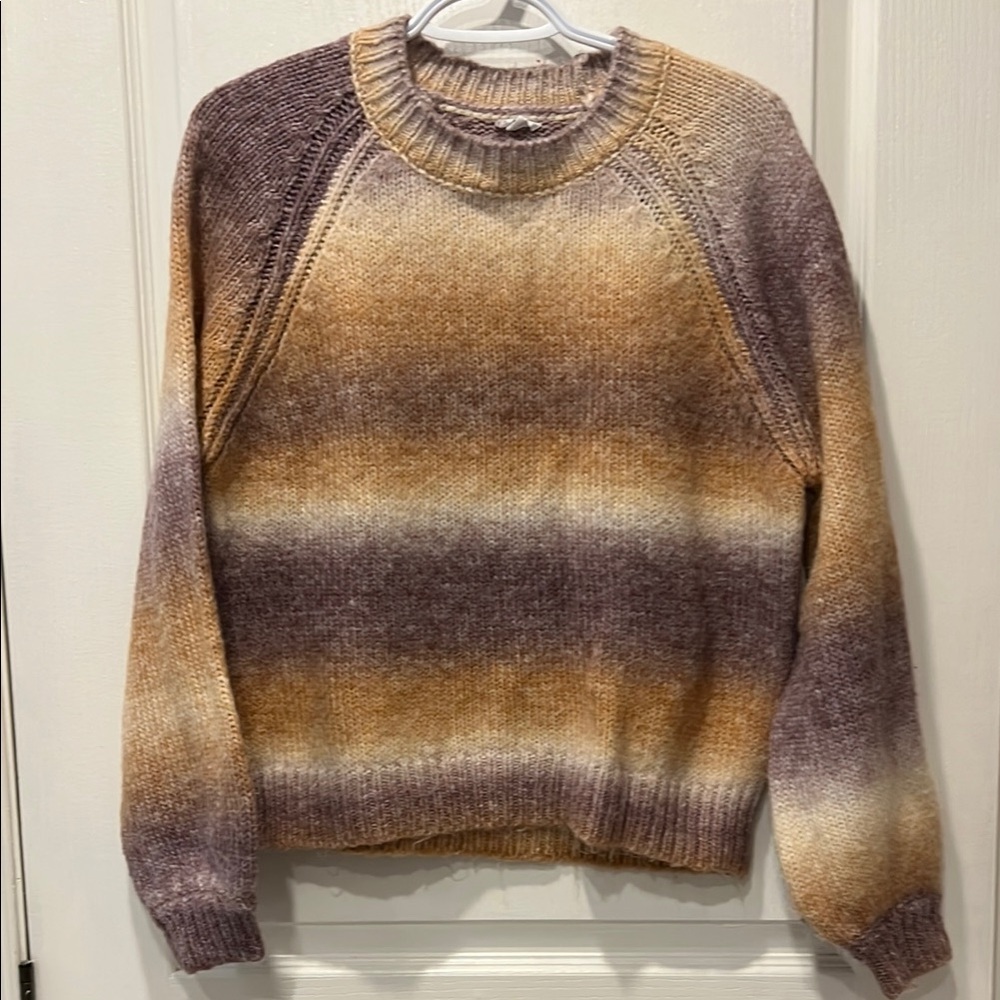Garage colourful Striped Knit Sweater in Brown, Purple and Tan